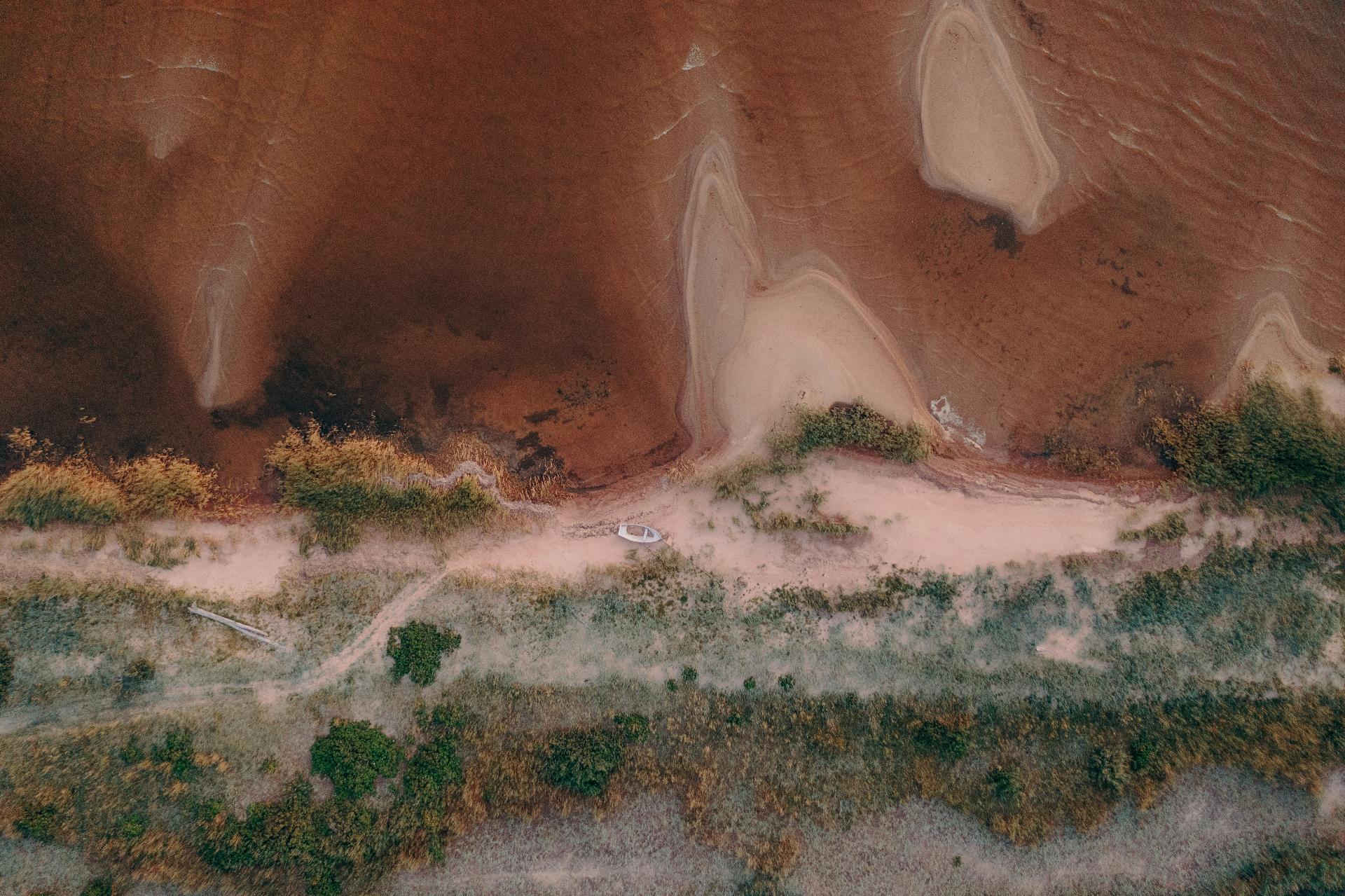 South Australian salt flats from above
